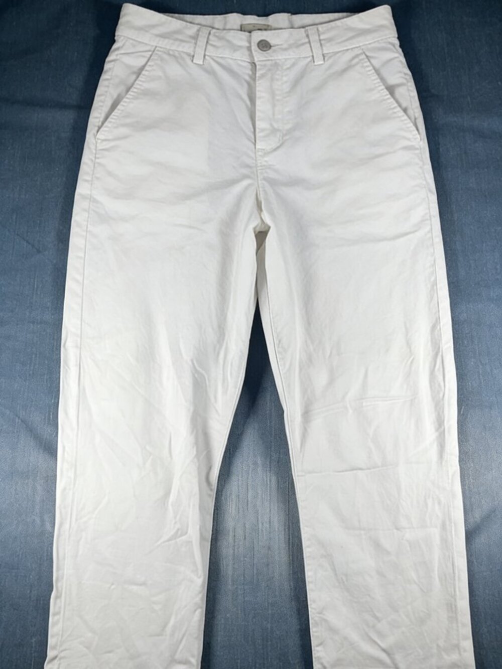 Adriano Goldschmied Men Jeans White The Everett Slim Fit Straight Leg Size 40x32 - Picture 3 of 3